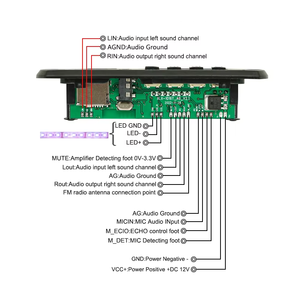 Tarjeta Decodificadora de MP3 con Bluetooth, USB, SD, FM y Control Remoto - Product Image 6