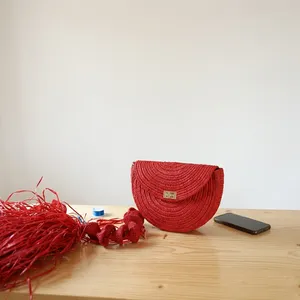 <b>Red</b> Beaded Bohemian Women's Shoulder <b>Clutch</b> Handbag with Floral Decor Open Top Polyester Lining Fashion Purse - Product Image 4
