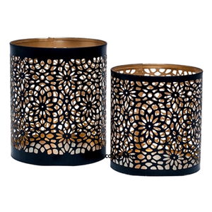 Juego de 2 velas votivas de té de forma redonda de metal único hecho a mano para decoración de iluminación del hogar - Product Image 1