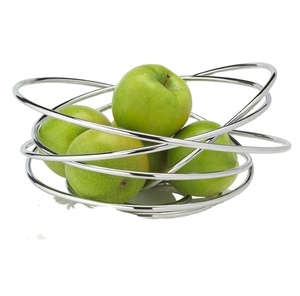 Cuenco de fruta plateado de alambre de Metal pequeño, diseño múltiple, decoración para el hogar, superventas - Product Image 1