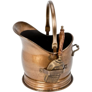 Iron Metal Ancient Coal Scuttles Black Color Ash Coal <b>Bucket</b> Home and Garden <b>Fire</b> Ash Coal <b>Bucket</b> With Handle - Product Image 4