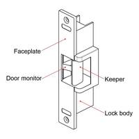 Serrure électrique sans clé DC 12V/24V, type à sécurité de sécurité, avec pêne dormant, serrure électrique en paire (paire)