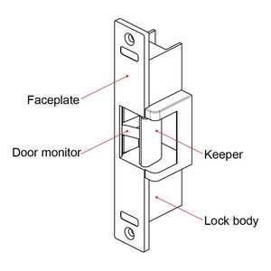 Cerradura Eléctrica sin Llave de 12V/24V CC, Tipo Fail-Secured con Pestillo, Cerradura Eléctrica de Doble Acción (Par) - Product Image 3