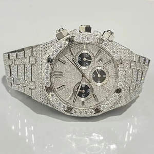 นาฬิกาโมอิสซาไนต์แก้วคุณภาพสูง งานสั่งทำพิเศษ สไตล์โบราณ หรูหรา ประดับเพชร ผ่านการทดสอบเพชร พร้อมใบรับรอง ตัวเรือนสแตนเลส - Product Image 1