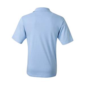 Polo à manches courtes en coton 100% coupe classique pour homme Chemise de golf décontractée en tricot foncé à imprimé solide et tendance - Product Image 2