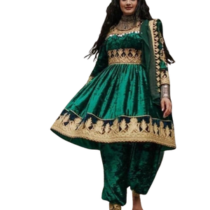 Ropa de Kuchi afgana de la mejor calidad, vestido Banjara personalizado, botón de encaje bordado, tela teñida lisa, técnica de cremallera, venta al por mayor - Product Image 1