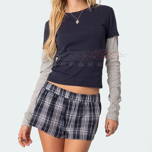 เสื้อยืดลำลองสองชั้นสำหรับผู้หญิงคอกลมและแขนยาวสำหรับสตรีทแวร์เสื้อมีชั้น - Product Image 1