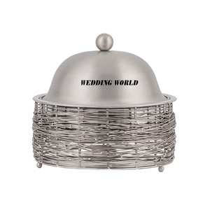 Chauffe-plats en acier inoxydable de haute qualité Casserole de luxe faite à la main Nouveau design minimaliste en métal Hotpot en métal en gros - Product Image 6