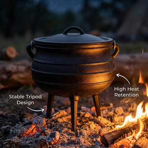FELICIDAD # 3 Potjie Pot Sudafricanos |   Caldero de Camping de <span class=keywords><strong>Hierro</strong></span> Fundido de 6L con 3 Patas |   Fábrica de Origen OEM/ODM - Product Image 2