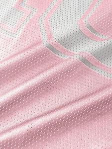 Camiseta de Fútbol de Malla Rosa Unisex al por Mayor, Camiseta Deportiva con Cuello en V, Estampado de Número Personalizado, Ropa Casual de Calle de Talla Grande - Product Image 3
