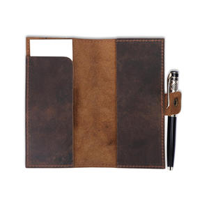 Estuche de talonario de cheques de cuero genuino ejecutivo clásico Unisex con función RFID Funda de cuero larga Cartera Titular de talonario de registro - Product Image 2