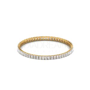 Bracelets d'éternité en diamant Moissanite taillé en émeraude conçus en exclusivité Bracelets en argent sterling pleine éternité Cadeaux en or uniques - Product Image 4