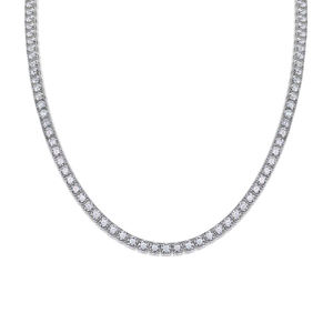 Hip Hop Jewelry Iec Out VVS Moissanite Diamonds 925 Sterling <b>Silver</b> Baguette Round diamond Tennis <b>Chain</b> <b>Necklace</b> for women - Product Image 3