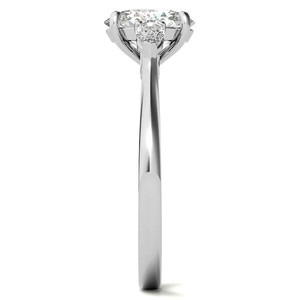 Bague de fiançailles classique à trois pierres en moissanite, taille ovale et poire, sertie à griffes, pour femme, en argent 925, luxe SHREYA DIAM, usage quotidien - Product Image 4