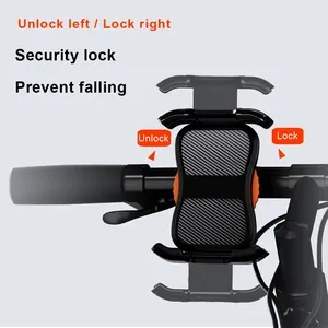 Supporto per telefono da bici supporto per manubrio per <span class=keywords><strong>moto</strong></span> supporto per bici con Clip GPS <span class=keywords><strong>cellulare</strong></span> supporto per Scooter antiurto per iPhone 14,13,12,11 accessori - Product Image 6