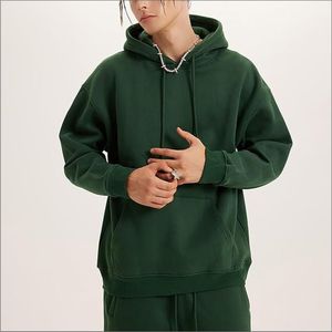 Sweat à capuche oversize pour homme 100% Coton Grammage Épais Épaules Tombantes Couleur Unie Grande Taille Automne Écologique Respirant Meilleures Ventes - Product Image 3