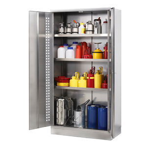 Armadio Ambientale Inox W-104.5, corpo e porte a battente in acciaio inox, con 4 vasche di raccolta, profondità 50 cm - Product Image 1