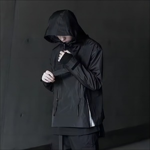 OEM Custom Printed <b>Pullover</b> Coat Half Zipper Oversize Casual Winter Waterproof Canvas Front Pocket Stand Collar - Product Image 4