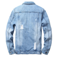 Kedatangan Baru Denim Musim Dingin Rajutan Bordir Distressed Katun Kancing Slim Fit Unisex Panel Kerja Dicuci 250GSM Letter