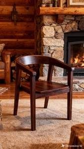 Chaise de salle à manger en teck massif SOLOBEAT, fauteuil en bois massif avec dossier incurvé pour usage extérieur et en appartement - Product Image 4