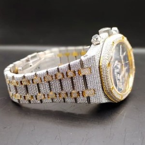 Sertifikalı D VVS Moissanite elmas Dial ekran mekanik İzle erkekler için Analog ekran ile lüks Premium kalite - Product Image 4