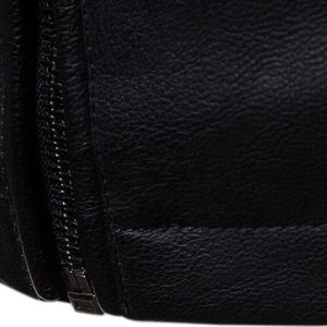 OEM personnalisé à la mode automne hiver mode hommes veste en cuir couleur unie fermeture éclair décontracté vachette vestes pour hommes - Product Image 4