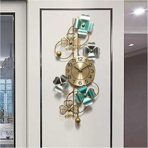 Décoration de maison en métal design antique en métal suspendu horloge murale décorative florale pour maison de ferme décor à la maison prix de gros - Product Image 1