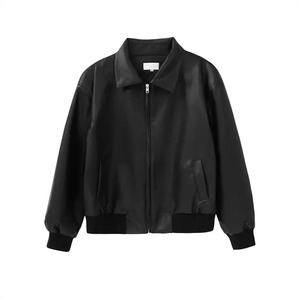 Chaqueta de moto Vintage Regular holgada de cuero de oveja genuino negro para hombre, estilo de calle alta de invierno, transpirable e impermeable - Product Image 5