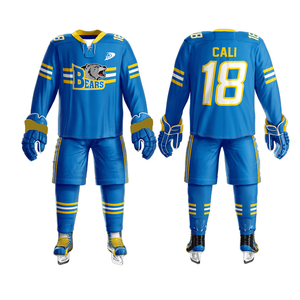 Tenues de hockey sur glace respirantes fabriquées au Pakistan avec impression par sublimation personnalisée, 100 % polyester, design personnalisé pour hommes adultes - Product Image 2