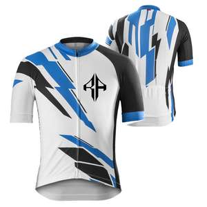 Venta caliente de los hombres de sublimación Camisetas de ciclismo Cremallera completa 100% Material de poliéster Premium Logotipo personalizado de alta calidad para los hombres - Product Image 1