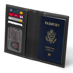 PTH-0029C de porte-passeport en cuir à la mode avec blocage RFID étanche avec logo personnalisé en gros - Product Image 6