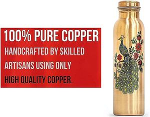 ขวดน้ำทองแดงพิมพ์ลายขวดน้ำดีไซน์แบบฆ้อนขวดน้ำดื่มทองแดงสำหรับออกกำลังกาย - Product Image 4