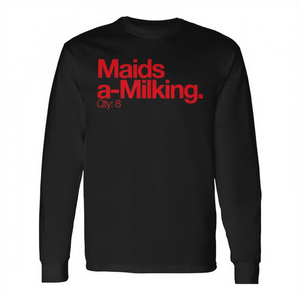 Maids A Milking Qty 8 Camiseta minimalista de manga larga 12 días de Navidad - Product Image 2