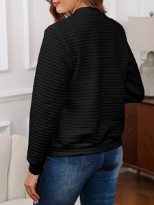 Nueva chaqueta de lana informal para mujer, estilo pequeño ajustado con cuello levantado, cierre de cremallera, Color sólido a la moda, teñido de invierno - Product Image 3