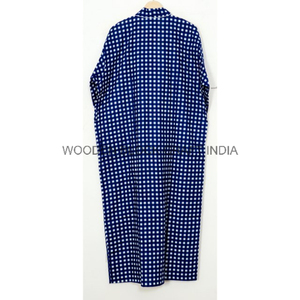 กิโมโนผ้าคอตตอนสวมใส่สบายและสงบเงียบกิโมโนคอวีบรรเทาความเครียดมีดีไซน์เรียบง่ายและพิมพ์ลายดอกไม้สำหรับสวมใส่สบายๆ - Product Image 6