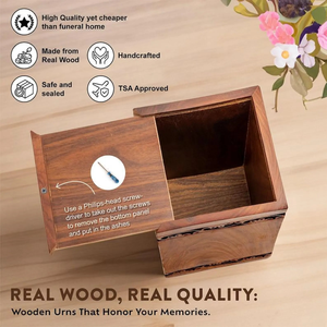 Handmade Sheesham Wood Cremation Urn Butterfly & Floral Inlay <b>Keepsake</b> <b>Box</b> Cremation urns For Adult Ashes - Product Image 6