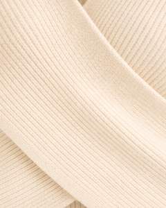 Manufacturer Customized Women <b>White</b> Ribbed <b>Knit</b> Wrap Sweater Long Sleeve V Neck Cross Front Casual Elegant Winter Fashion Top - Product Image 6