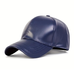 PU Leather Solid Color Baseball Caps Spring and Autumn Outdoor Adjustable Casual Hats <b>Sunscreen</b> Hat - Product Image 5