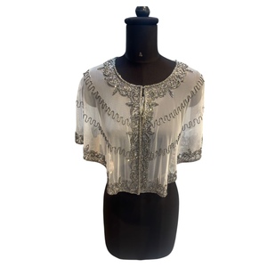 2025 Latest Rose Gold Beaded Sequins Cape with 100% Cotton Fabric at Best Prices From India - Product Image 1