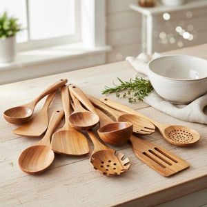 ชุดอุปกรณ์ทำอาหารไม้ทำมือ |   ไม้ที่ทนทาน |   ผู้จัดจำหน่ายขายส่ง - Product Image 1