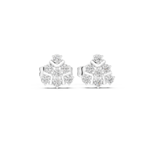 Joyería fina Big Luxury Cluster Flower Hip Hop 925 Sterling Silver Moissanite Stud Pendientes - Product Image 2