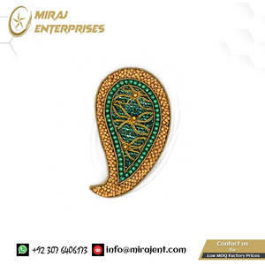 Parche bordado de alambre de lingote estilo hoja de alta calidad diseño 3D personalizado insignias de Metal bajo MOQ personalizado - Product Image 3