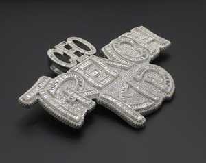 Pendentif personnalisé en argent sterling 925 avec moissanite VVS taille ronde et baguette, étincelant et luxueux - Product Image 2