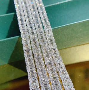 Bracelets et joncs en moissanite VVS, personnalisés, luxe, hip-hop, 6 mm, 8 mm, taille brillante, sertis de pierres, argent sterling plaqué rhodium, IGI - Product Image 3