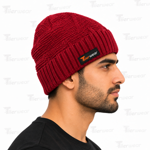 Gorro de Punto para Hombre, Color Sólido, Cálido para Invierno, Gorra Informal, 100% Acrílico, Hecho a Mano para Adultos, Gorros Unisex - Product Image 3