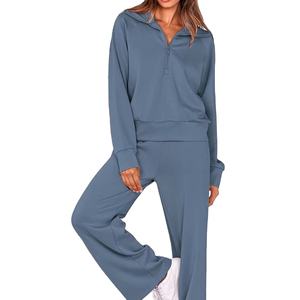 Conjunto de chándal con capucha de forro polar para mujer, top de manga larga, ropa cómoda para estar en casa, sudadera con capucha de terciopelo y pantalones. - Product Image 1