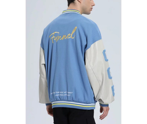 New Fashion Men Baseball Jacket Plush Loose Fit Woolen Embroidered Letter Custom Logo Winter Casual Wear Coated Set - Product Image 5