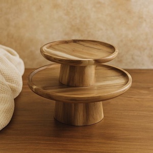 Soportes para Tartas de madera maciza hechos a mano acabado natural ecológico para panadería - Product Image 5