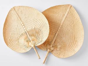 Handfan-juego hecho de ratán Natural/bambú/Algas artesanales para verano, 99 DATOS dorados, 100% - Product Image 3