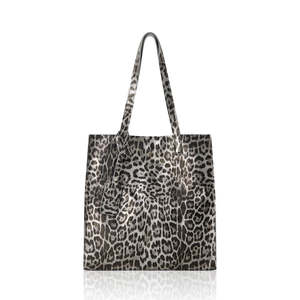 Bolso de compras de leopardo de cuero genuino hecho a mano en Italia-PL611 - Product Image 2